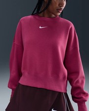 Nike Pullover Crew Neck Cropped Sweatshirt. Over Sized M. Rose Color NWT