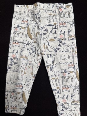 OSH KOSH Girls s Leggings Glitter Cats 9-12 Months