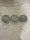 SILVER 3 Walking Liberty Half Dollars 90% Silver Various Dates Lot of 3
