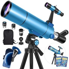 Adults  Kids 80mm Refractor Telescope 500mm 20x-150x Portable Tripod