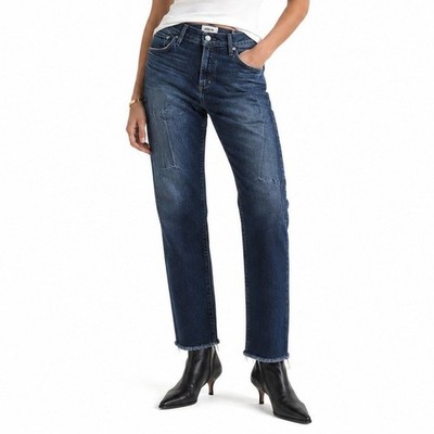 AGOLDE Sophie Skinny Jeans Womens 29 Dark Blue Raw Hem High Rise Indie A018-3005