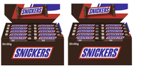 2X 32X50G Snickers Milchschokolade Mit Feiner Candy-Creme & Karamell & ErdnüSsen