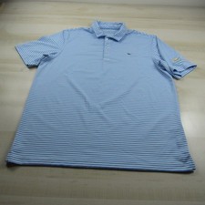 Vineyard Vines Polo Shirt Mens Large Blue Performance Stretch Golf Striped