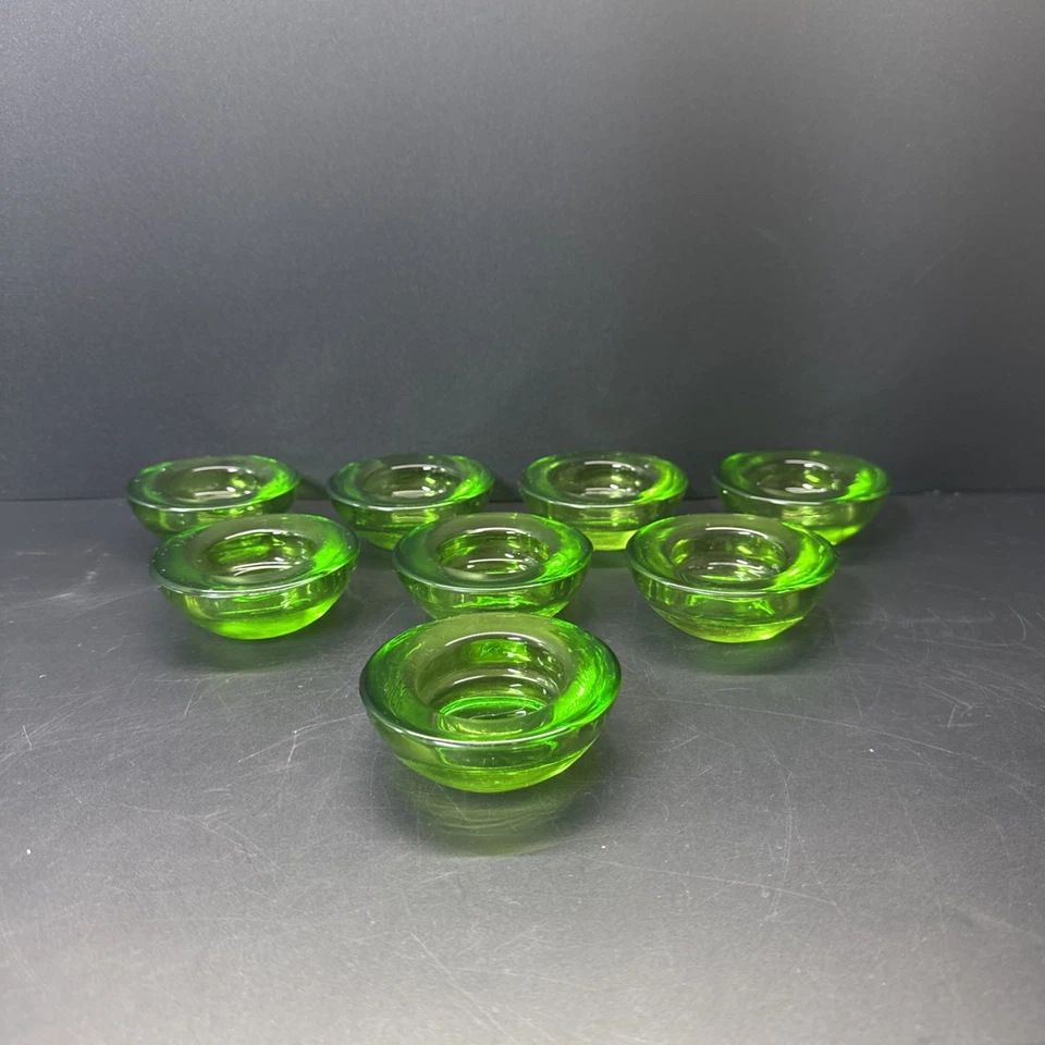 8 candelabros de vidrio verde esmeralda para cajón y barril Foto 3 de 4