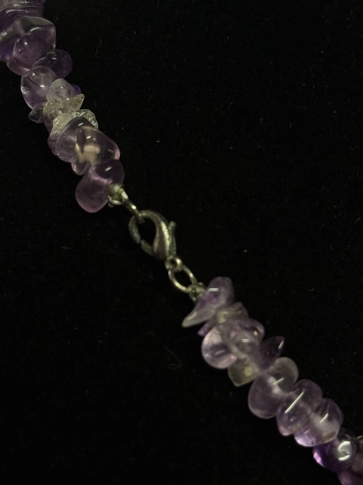 Collar de amatista natural con colgante grande Foto 4 de 4