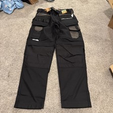 SCRUFFS PRO FLEX PLUS HOLSTER WORK TROUSERS BLACK 38R