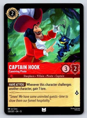 Captain Hook - Conniving Pirate 130/204 Uncommon Attack of the Vine! Lorcana NM