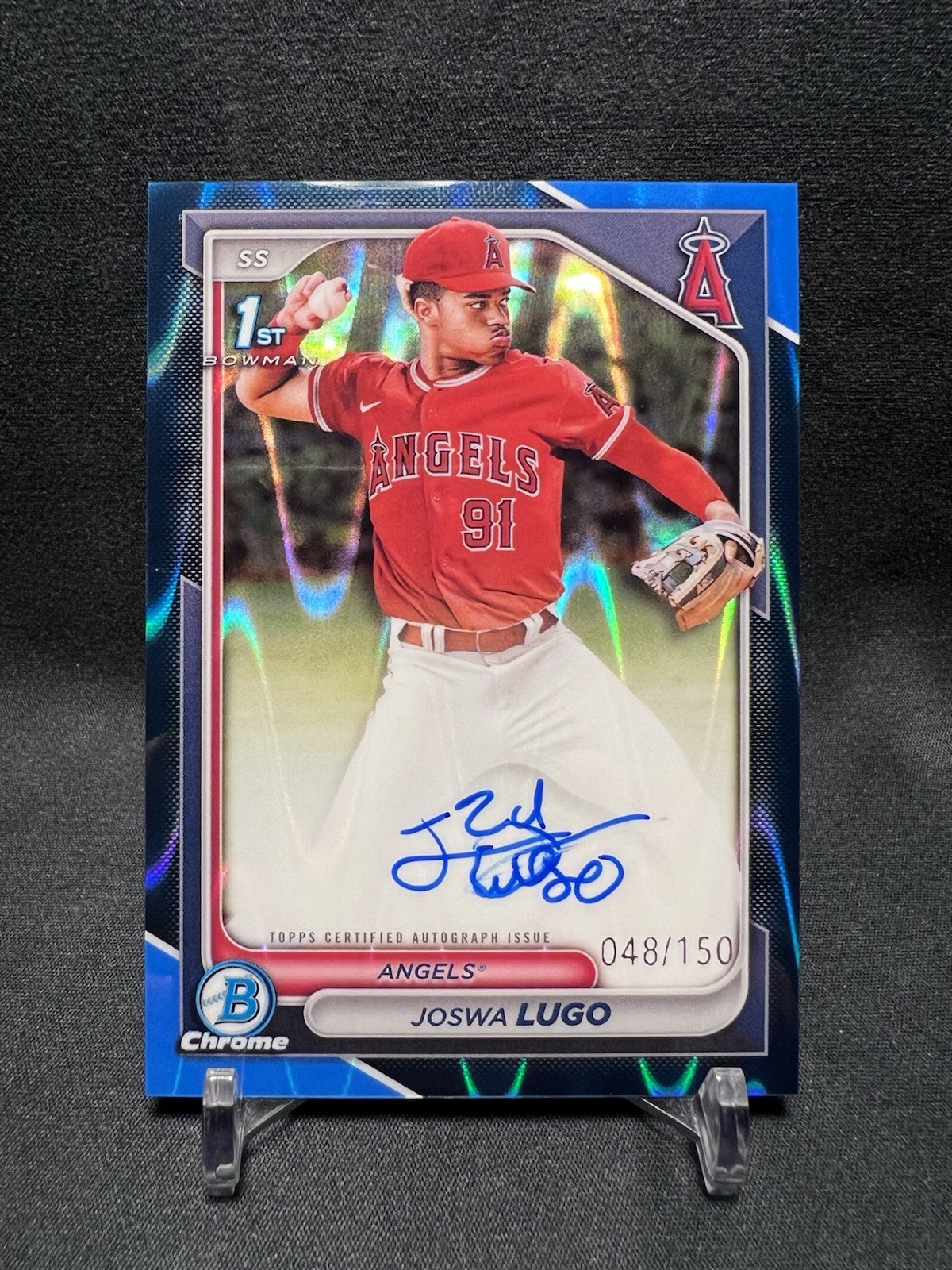 2024 Bowman Chrome #CPA-JL Joswa Lugo 1st Blue RayWave Refractor Auto /150
