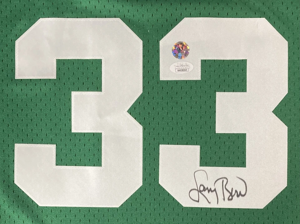 Larry Bird Signed Boston Celtics Green M&N HWC Swingman Jersey Bird+JSA ITP - Image 2 of 4