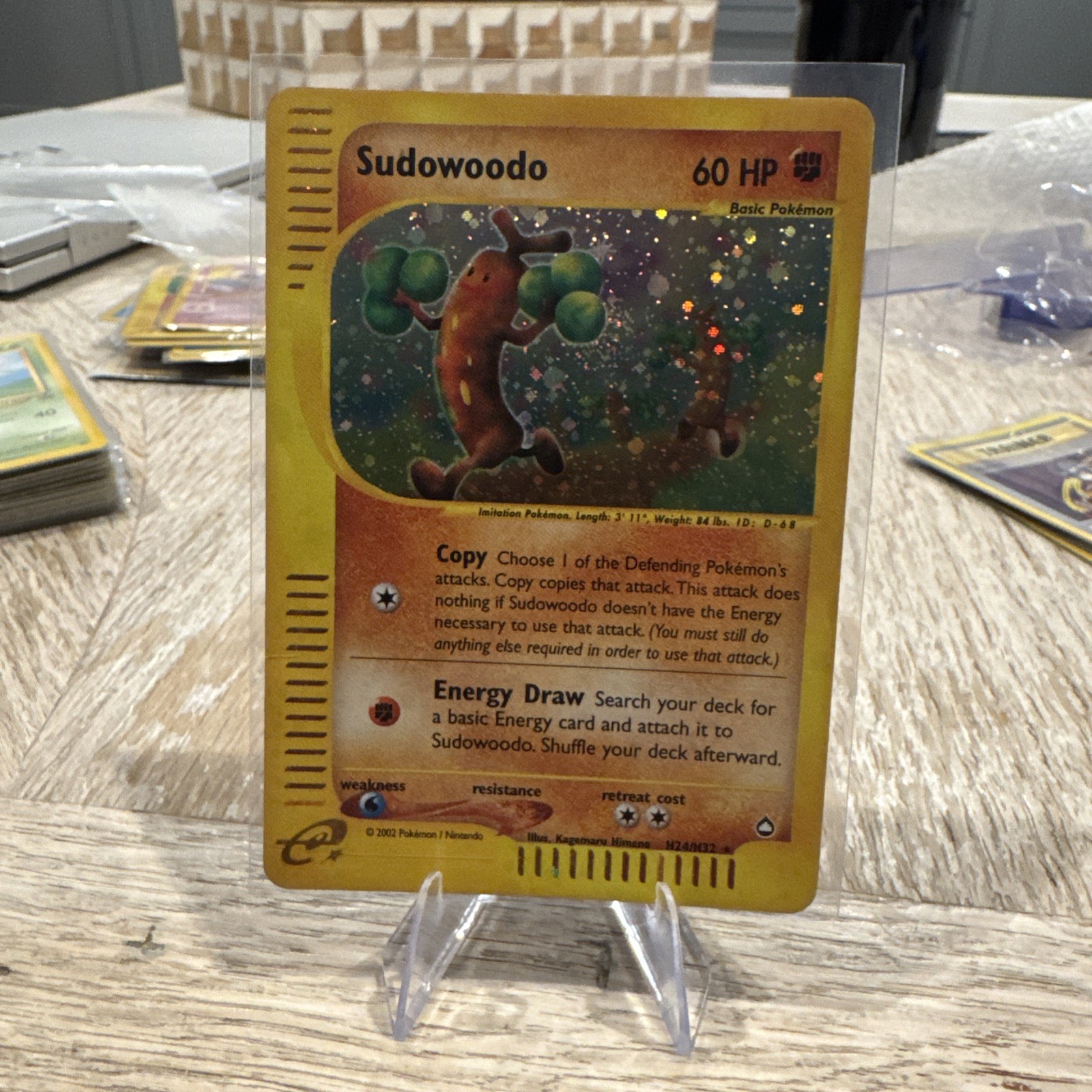 Pokemon Sudowoodo H24/H32 Aquapolis Holo Rare w/ Swirl - LP Rare! VHTF