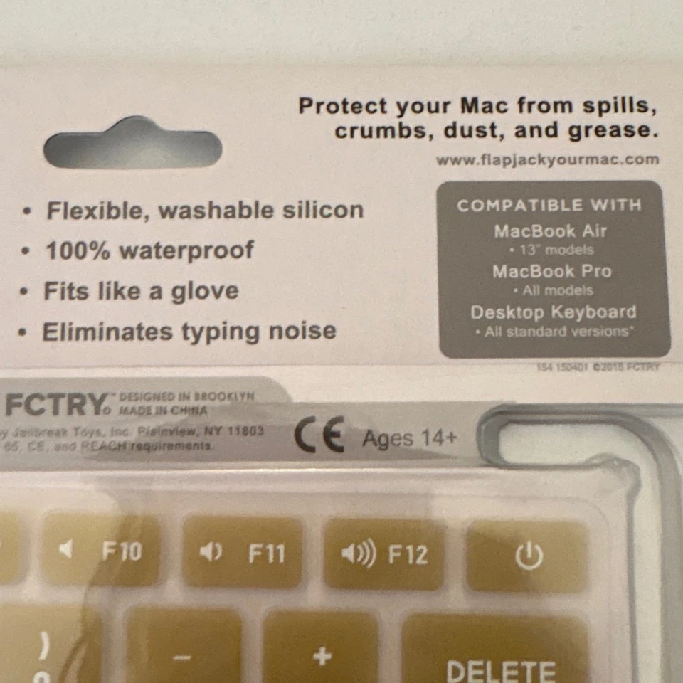 FCTRY Flapjacks Solid Gold Designer Keyboard Cover for MacBook Pro Air - Image 3 of 4