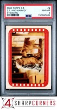1982 TOPPS E.T. STICKERS #2 E.T. AND HARVEY POP 4 PSA 8