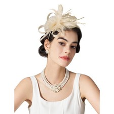 Feather Fascinator Women's Headband Clip Hat Wedding Races Royal Ascot  Parties
