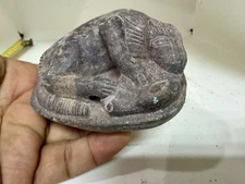 Roman Greek  Ancient Stone Carved  With Lion  Attack Buffalo Artifact Stone