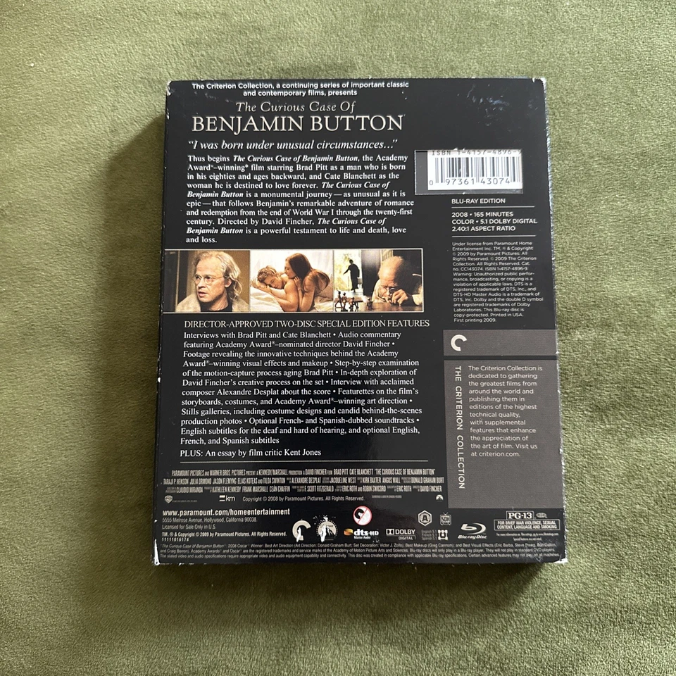 The Curious Case of Benjamin Button The Criterion Collection Blu-ray w Slip - Image 2 of 4