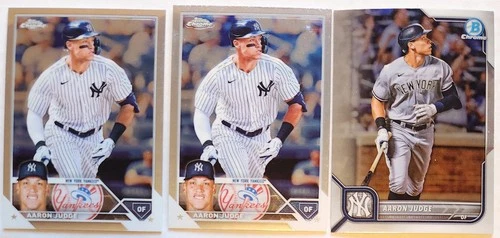 Aaron Judge 2022 Bowman Chrome & 2023 Topps Chrome 3 card lot Yankees