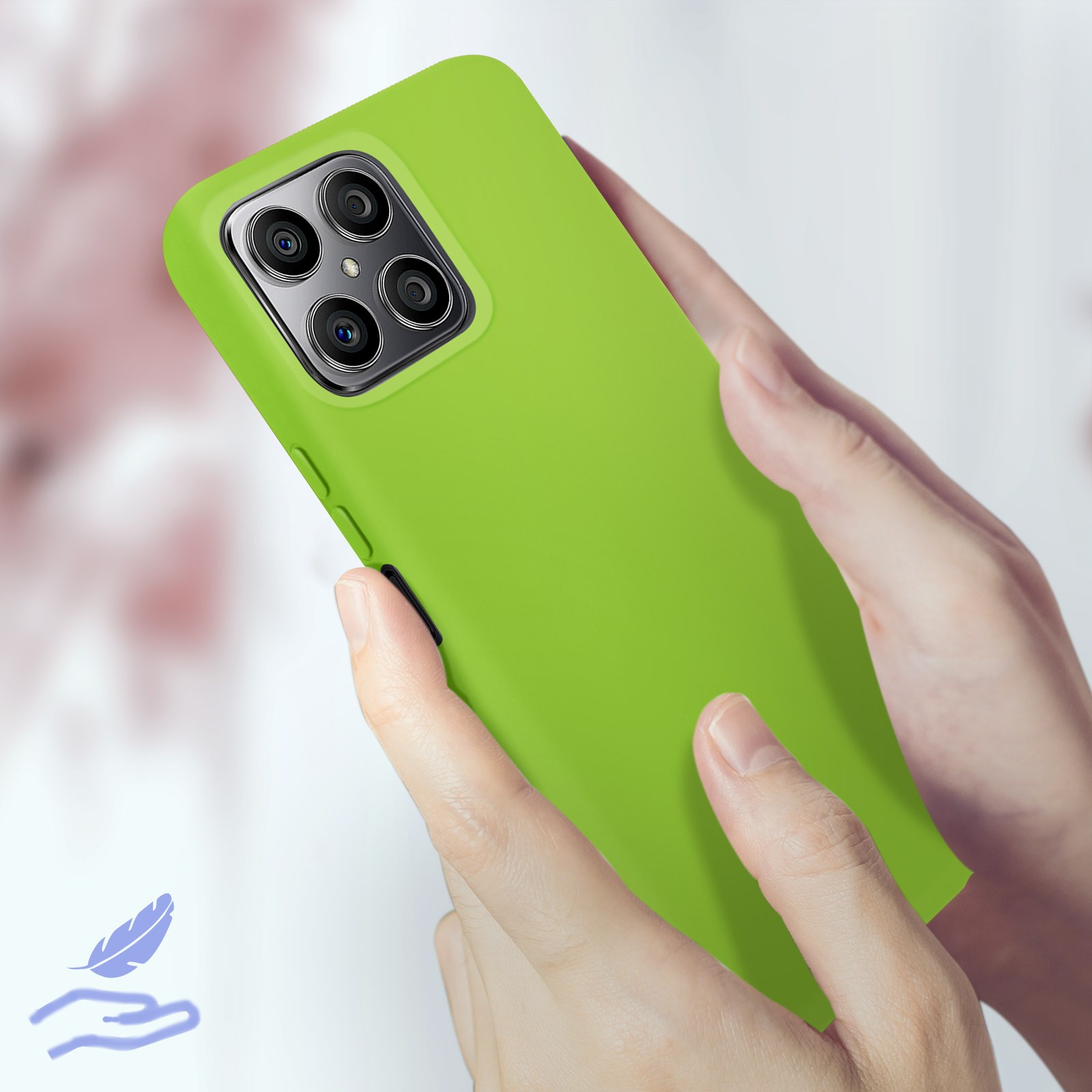 Housse Honor X8 en silicone vert pour une utilisation active au quotidien
