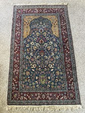 VTG Hereke Turkish Prayer Style asymmetrical Design Rug, Handmade Apx 78 x46