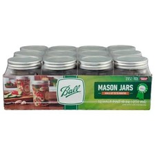 Regular Mouth Mason Jars 8 oz. (12 Pack) - Half Pint Size Jars with Airtight ...