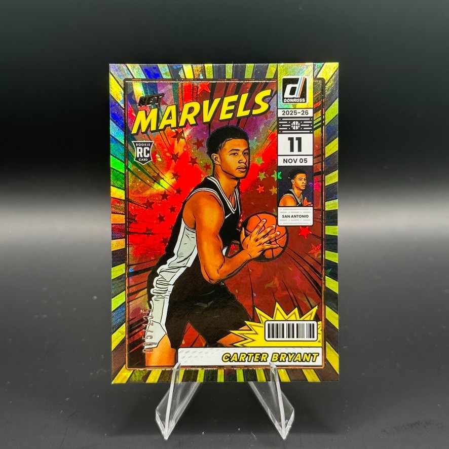 Carter Bryant 2025-26 Panini Donruss Net Marvels Stars /135 #12 (RC) Spurs