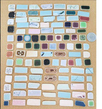 Genuine Surf Tumbled sea glass Tile from japan