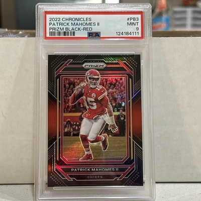 2022 Chronicles Prizm Black Patrick Mahomes Red Prizm /99 PB-3 PSA 9