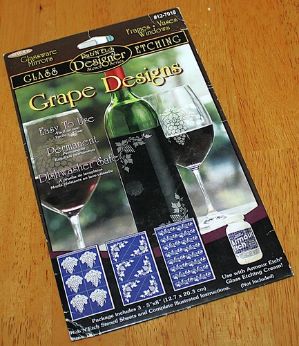 Rub 'N' Etch ~ 3 COUNT "GRAPE DESIGNS" GLASS ETCHING SHEETS #12-7018 Opened
