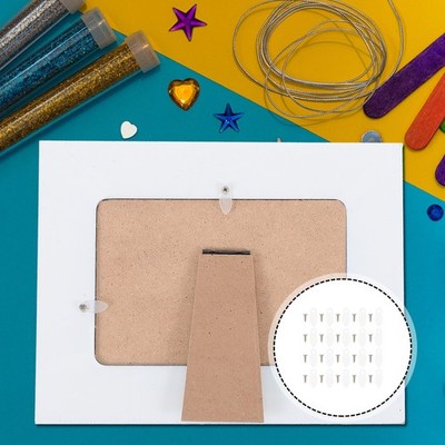 1 Set Durable Plastic Photo Frame Fixing Clips for DIY Picture Hanging White