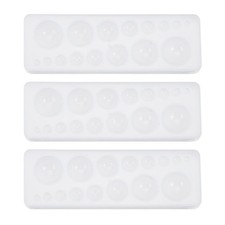 3Pcs Silicone round Gemstone Molds Cabochon Jewelry Casting Molds White Resin Ea