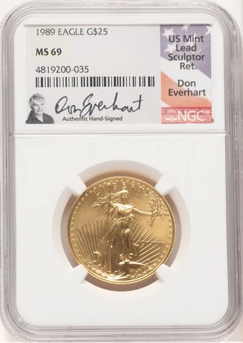1989 Gold Eagle 1/2oz Don Everhart NGC MS69