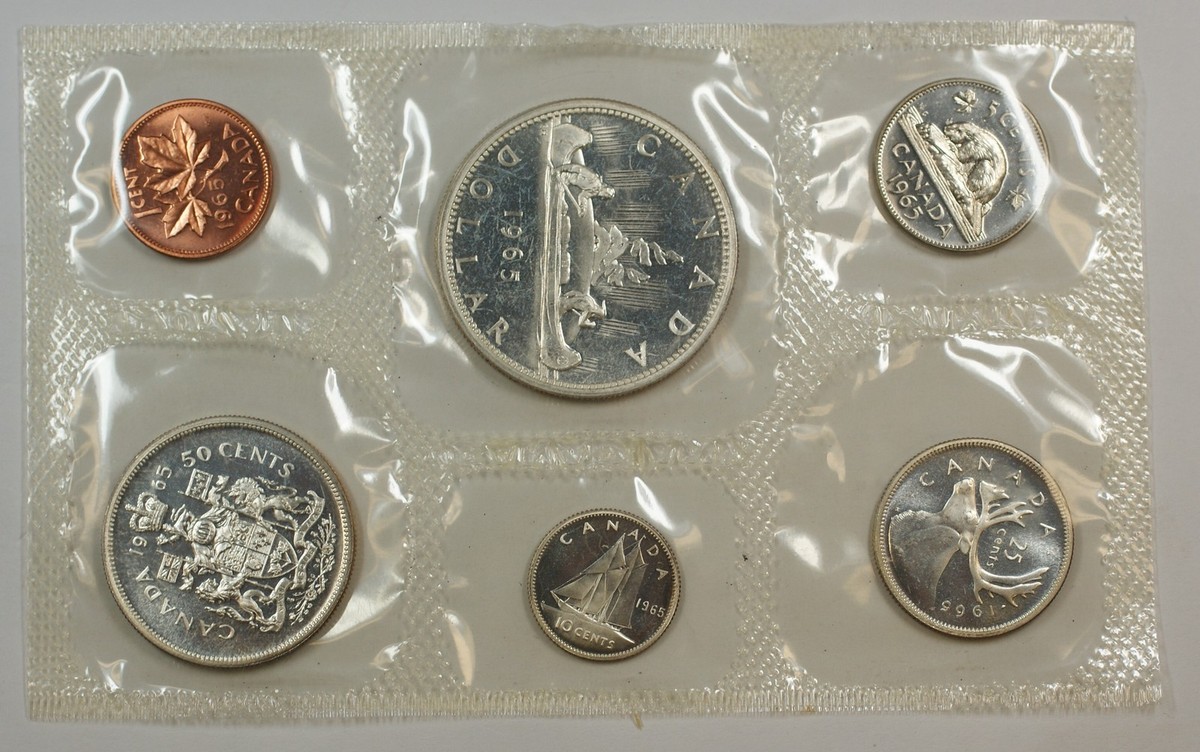カナダミントセット　1965年 1965 Canada Mint Set- Proof Like- Uncirculated Coin Set- in