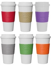 Copco Acadia Double Wall Insulated Hot or Cold To Go Travel Mug w Sleeve 16 oz