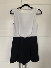 Topshop Black White Lace Playsuit Size 10