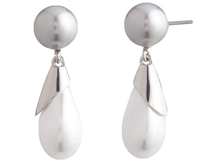 $55 Carolee Double Drop Earring Glass Baroque Freshwater Pearl X4