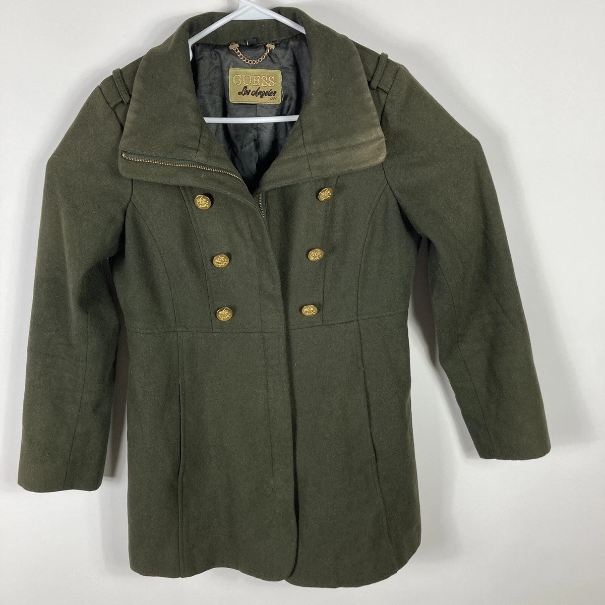 Guess olive green coat online