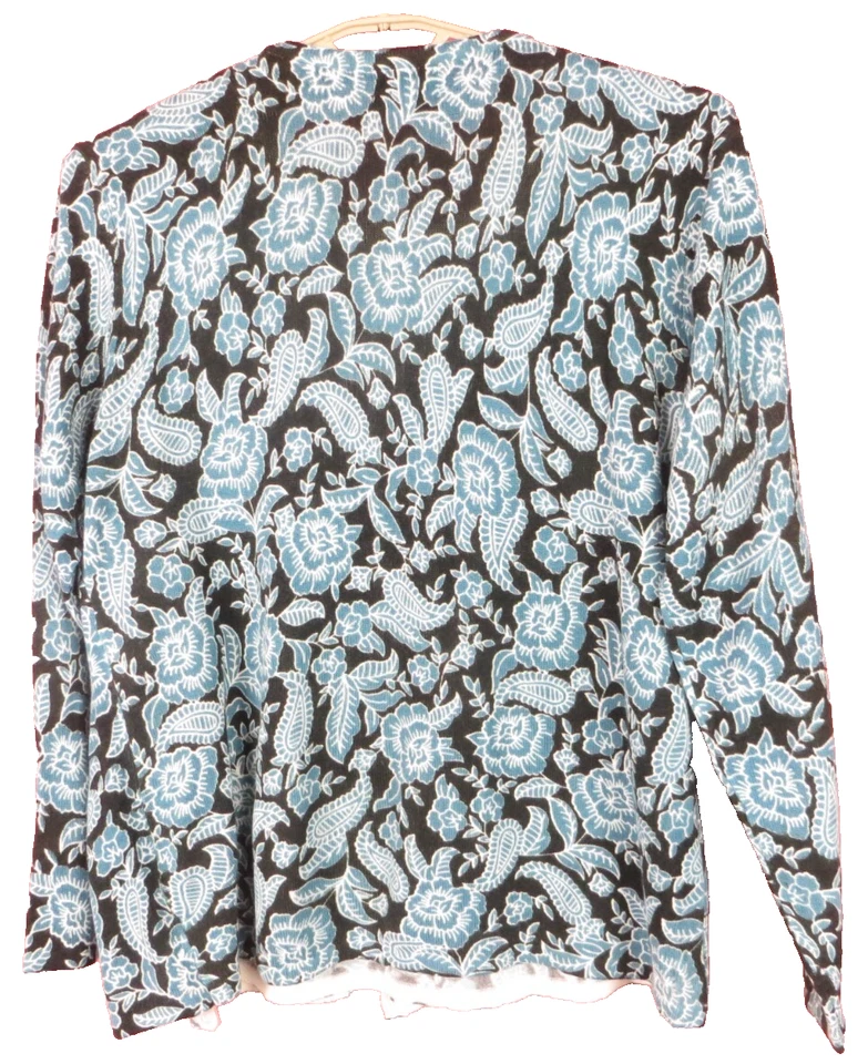 NWT LAURA SCOTT Women's Acrylic Cardigan Sweater Tank Top Long Sleeve Paisley XL - Image 2 of 4