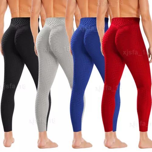 Hombres Pantalones de Compresión Base Ajustados Capa Leggings Largos Gimnasio Deportivos Pantalones Texturizados - Imagen 1 de 32