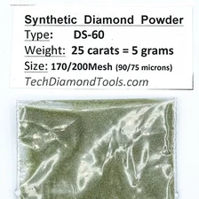TechDiamondTools Diamond Powder 170 Grit 90-75 Microns, 25 cts = 5 Grams