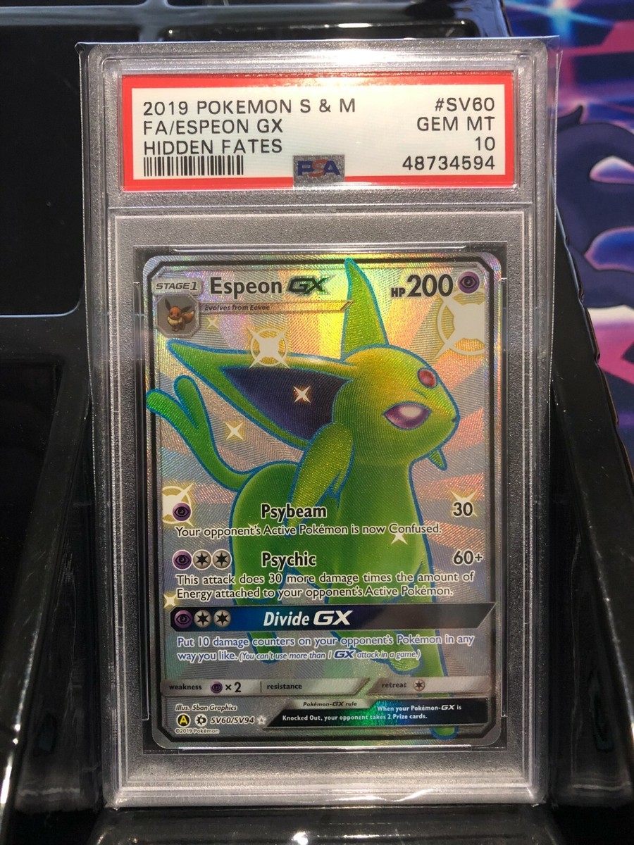 PSA 10 GEM MT - ESPEON GX Card SV60/SV94 Pokemon TCG Hidden PSA 10 GEM MT - ESPEON GX Card SV60/SV94 Pokemon TCG Hidden