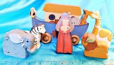 Noah's Ark Wooden Set Decor Ark Noah 4 Animals on Wheels