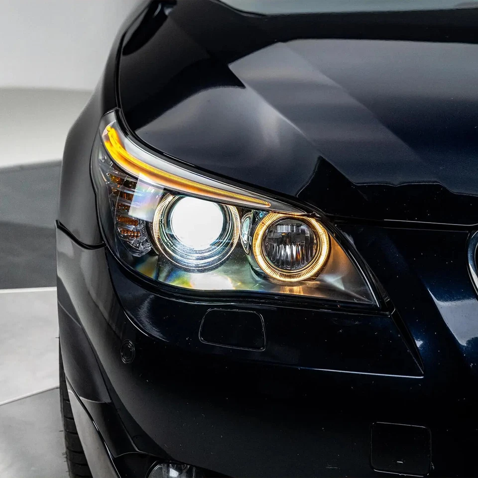 Paar Klar Scheinwerferglas Streuscheibe Satz mit LED für BMW 5er E60 E61 08-10 - Bild 2 von 4