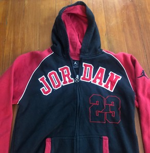 Vintage Nike Air Jordan Full Zip Hoodie Jacket Red & Black (Youth Large 16-18) | eBay