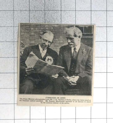 1931 Ramsay MacDonald With Mr J H Thomas At Derby