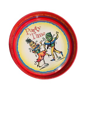 Merry & Loni Party Time Cocktail Tray Tin Fiesta 1980 Mexico Party Cookout