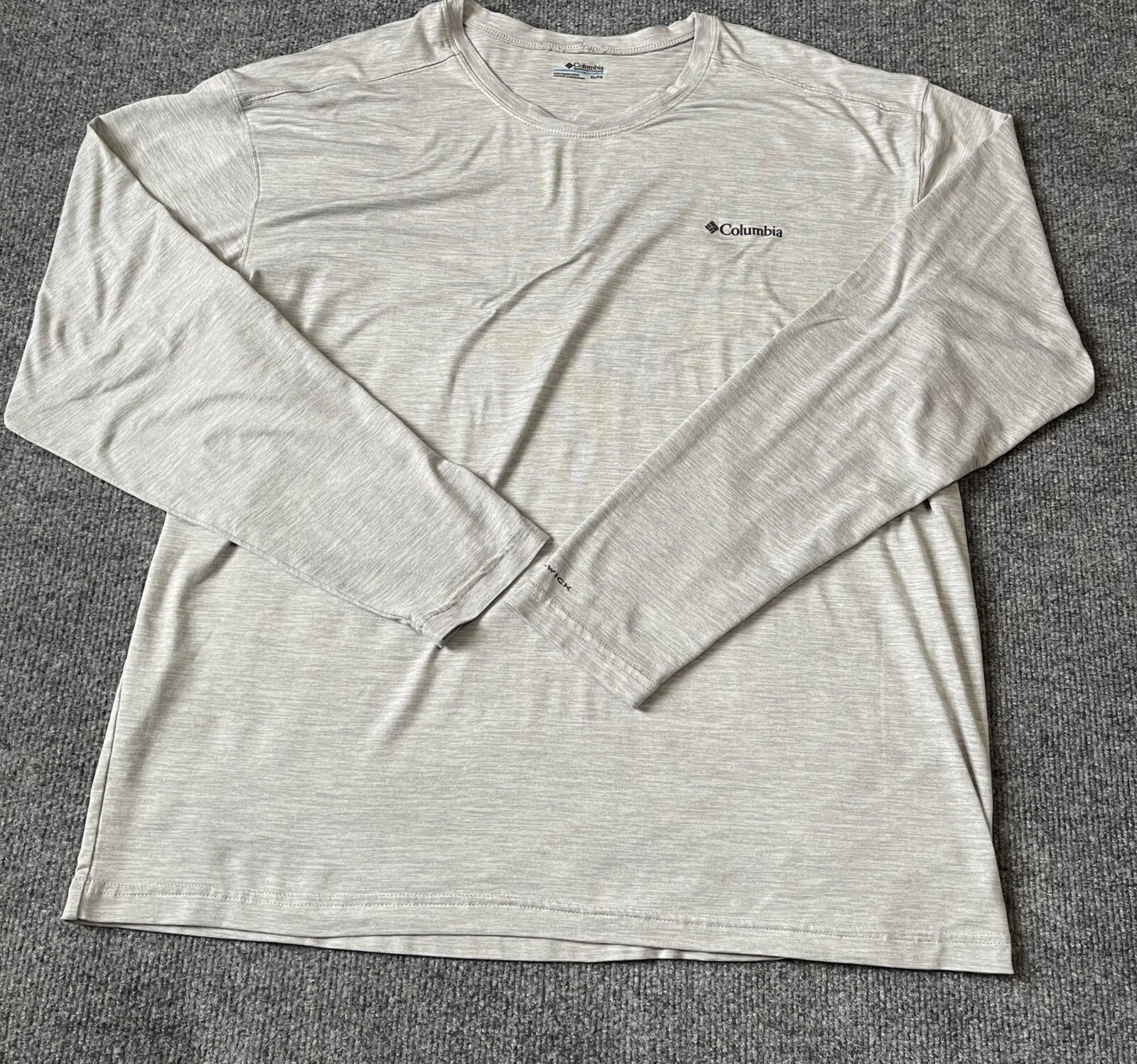 Columbia Long Sleeve Shirt XL Heather Gray Omni Wick Stretch Outdoor Mens