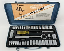 Vintage Wilmar 40pc Ratchet Socket Set 1/4" & 3/8" Drive Combination SAE Metric