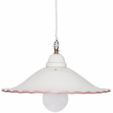 Pendelleuchte Hängeleuchte Keramik weiß Blumenmuster  CERAMICHE BORSO