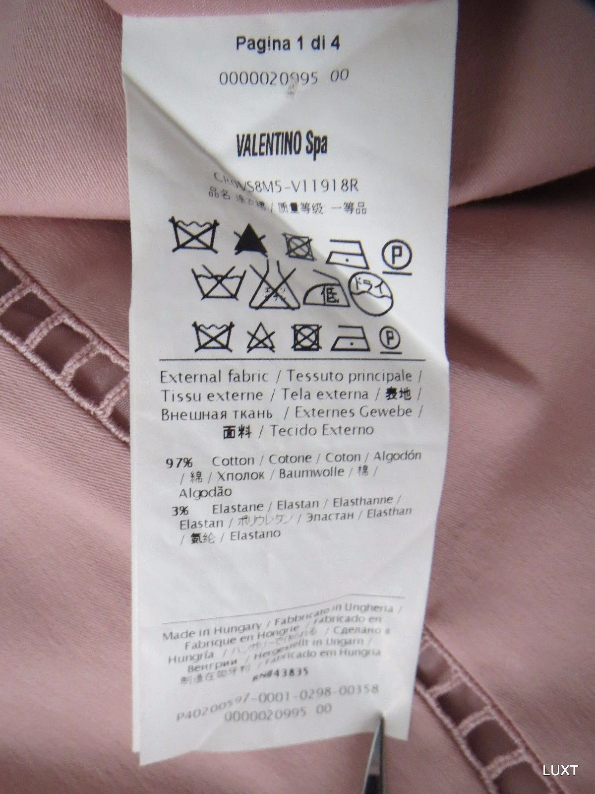 Mini Abito Rosso Valentino Blush Rosa Cotone $700 Sofisticato Taglia It 42