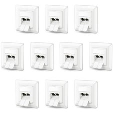 10x CAT 6a Netzwerkdose Unterputz 360° Kabel...