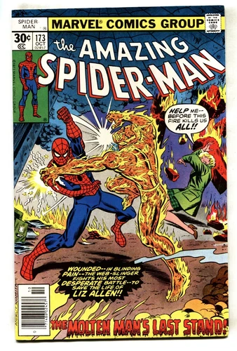 AMAZING SPIDER-MAN #173--comic book--1977-- Molten Man-- VF/NM